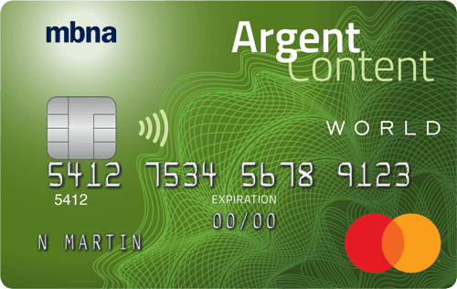 Carte de crédit Mastercard World Argent Content MBNA